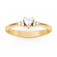 thumbnail image 2 of Birthstone Heart Ring with Shoulder Accents - Cubic Zirconia / White Topaz (April), 2 of 4