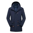 thumbnail image 4 of Yusimy Men's 3-in-1 Detachable Two-Piece Windproof Water-Repellent Jacket Zip-Front Pocket Long Sleeve Hooded Outdoor Jacket Solid Color Functional Outdoor Style, 4 of 8