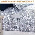 thumbnail image 3 of Celine Linen Holiday Gift Paisley Pattern 1500 Series Percale Wrinkle and Fade Resistant (6-Piece) Bedding Set, King, Paisley Navy Blue, 3 of 3