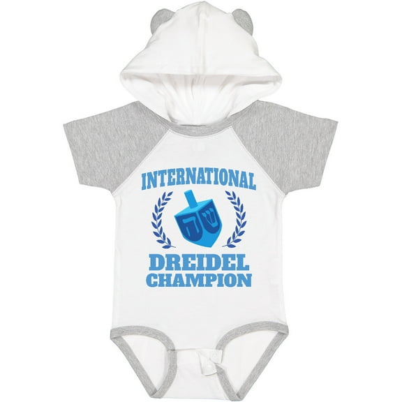 Inktastic Dreidel Champion Hanukkah with Blue Laurels Boys or Girls Baby Bodysuit