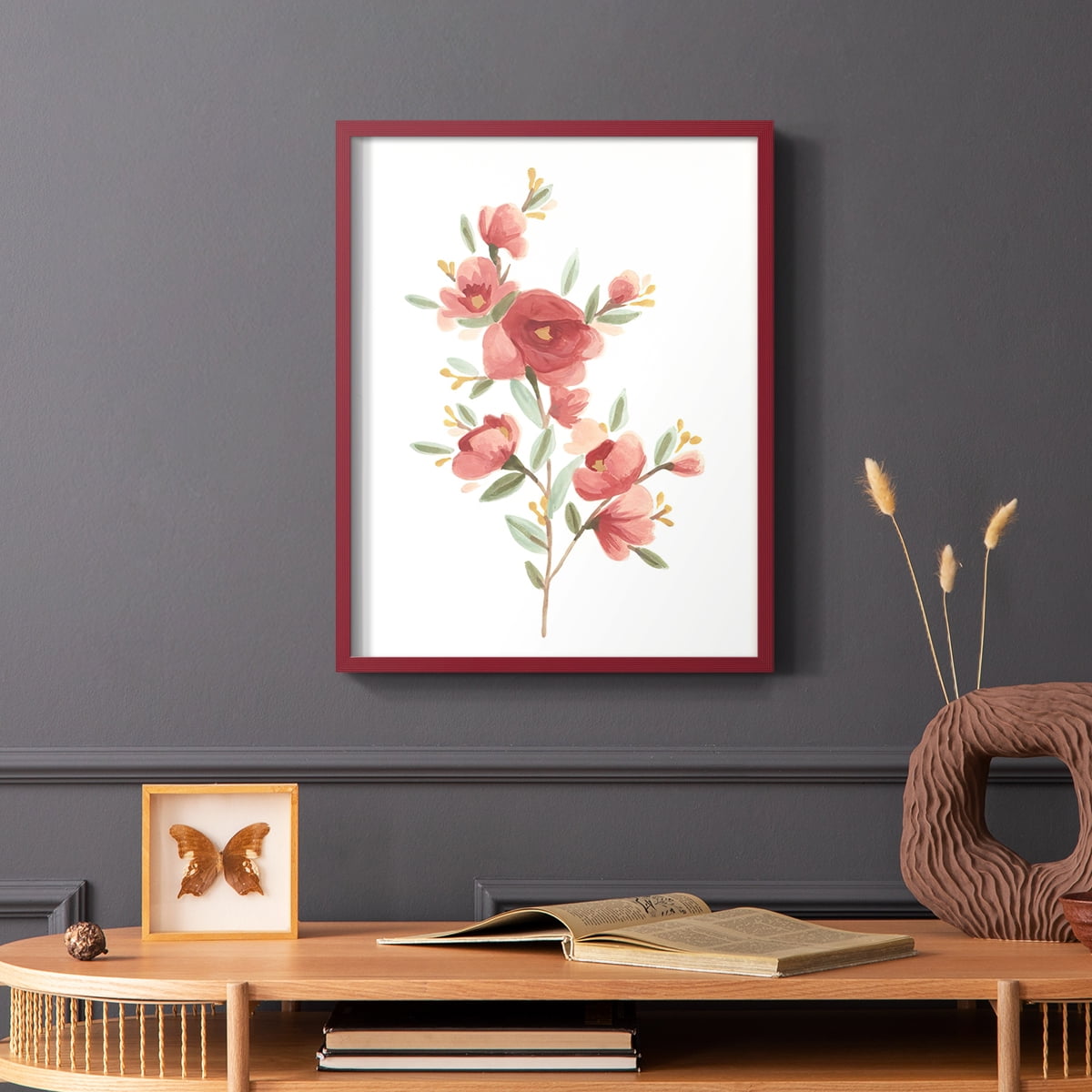 Wildflower Sprig IV Framed Print - Solid Wood in Single Picture Frame Solid Wood 2 Framed Print