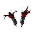 thumbnail image 2 of 2 guantes góticos punk fáciles de llevar con correa ajustable y plumas artificiales portátiles. Rojo, 2 of 9