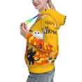 thumbnail image 3 of Yiaed Happy Halloween1 Print Womens Casual Hoodies Crew Neck Long Sleeve Sweatshirts With Pocket Pullover Tops Women's Hooded Sweatshirt-Large, 3 of 5