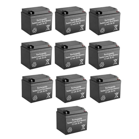 BatteryGuy Yuasa NP24-12B replacement 12V 26Ah battery - BatteryGuy brand equivalent (Qty of 10)