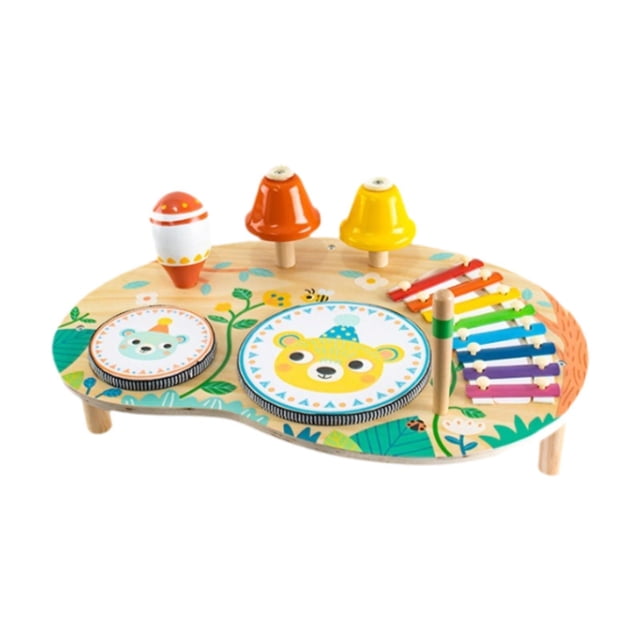 Batería para niños, instrumento musical para bebés, mesa musical Montessori, educativo para niños de 3, 4, 5 y 6 años, regalos de fiesta