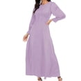 thumbnail image 3 of Kaemgyyd Satin Maxi Dress for Women Silk Long Lantern Sleeve Fall Dress High Waist Flowy A Line Cocktail Party Wedding Guest Dress, 3 of 4
