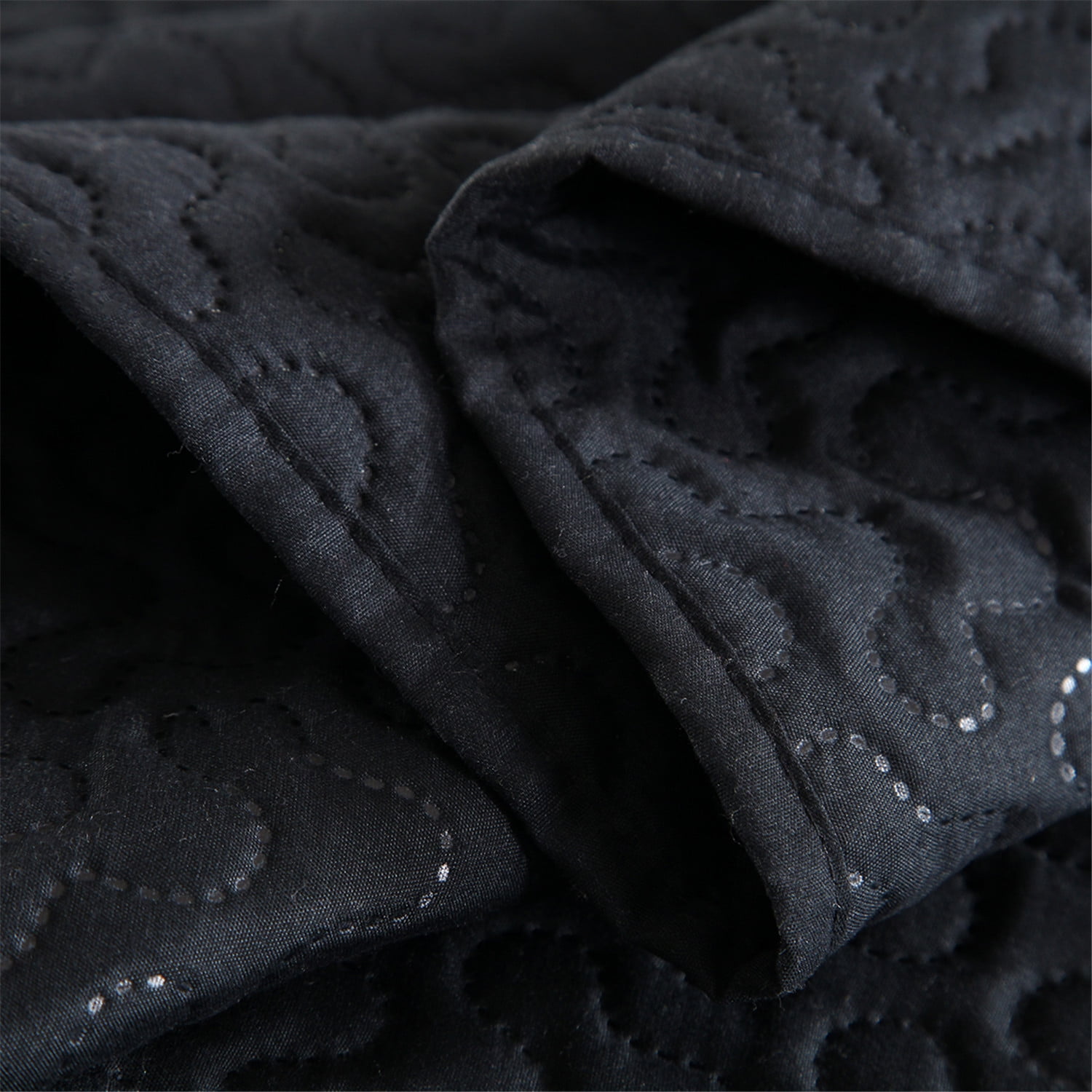 JML Quilt Set King Size Lightweight Bedspread, Soft Summer Quilt Bedding Set Coverlet for All Seasons with 3 Piece (1 Quilt, 2 Pillow Shams), Black