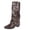 Brown, variant on Womens Boots Slouch Knee Ruched Booties Chunky Heel Square Toe Casual Fall Winter Fashion Comfortable Shoes Black 8.5