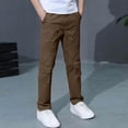 thumbnail image 6 of Zylarhe Boys' Pants Casual Straight Leg Elastic Waist Comfortable Fashionable Long Trousers for Daily Coffee 11-12 Years, 6 of 6