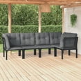 thumbnail image 1 of vidaXL 5 Piece Garden Lounge Set Black and Grey Poly Rattan, 1 of 5