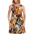 thumbnail image 1 of Lukts Chiens Différentes Races pour Robe Sans Manches pour Femmes, Robe d'Été à Col Rond avec Poches, Adaptée à la Vie Quotidienne, Plage, Fête, 1 of 7