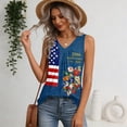 thumbnail image 5 of 250th Anniversary Tank Top for Women - Patriotic V-Neck Sleeveless Top with Flag Print - 1776-2026 America Graphic Pleated Tank - Summer Casual Loose Fit Tunic Dark Blue L, 5 of 7