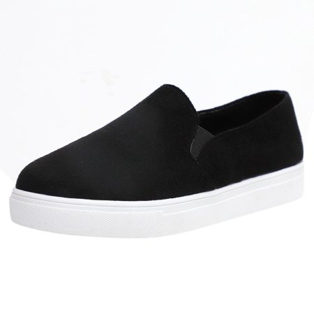 

Alueeu ladies shoes casual Womens Summer Canvas Flat Running Shoes Summer Beach Shoes Casual Single Shoes Black 38