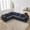 Black Gray|Linen, variant on Aukfa 6-Seater L Shaped Sectional Sofa Modular Couch for Living Room, 2Pillows, Flannel, Dark Gray