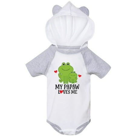 

Inktastic My Papaw Loves Me Grandson Frog Gift Baby Boy Bodysuit