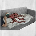 thumbnail image 6 of Octopus Soft Flannel Fleece Throw Blanket, Image of Octopus Underwater Wildlife Animal Illustration Print, Cozy Plush for Indoor and Outdoor Use, 70" x 90", Red Pink, by Ambesonne, 6 of 6