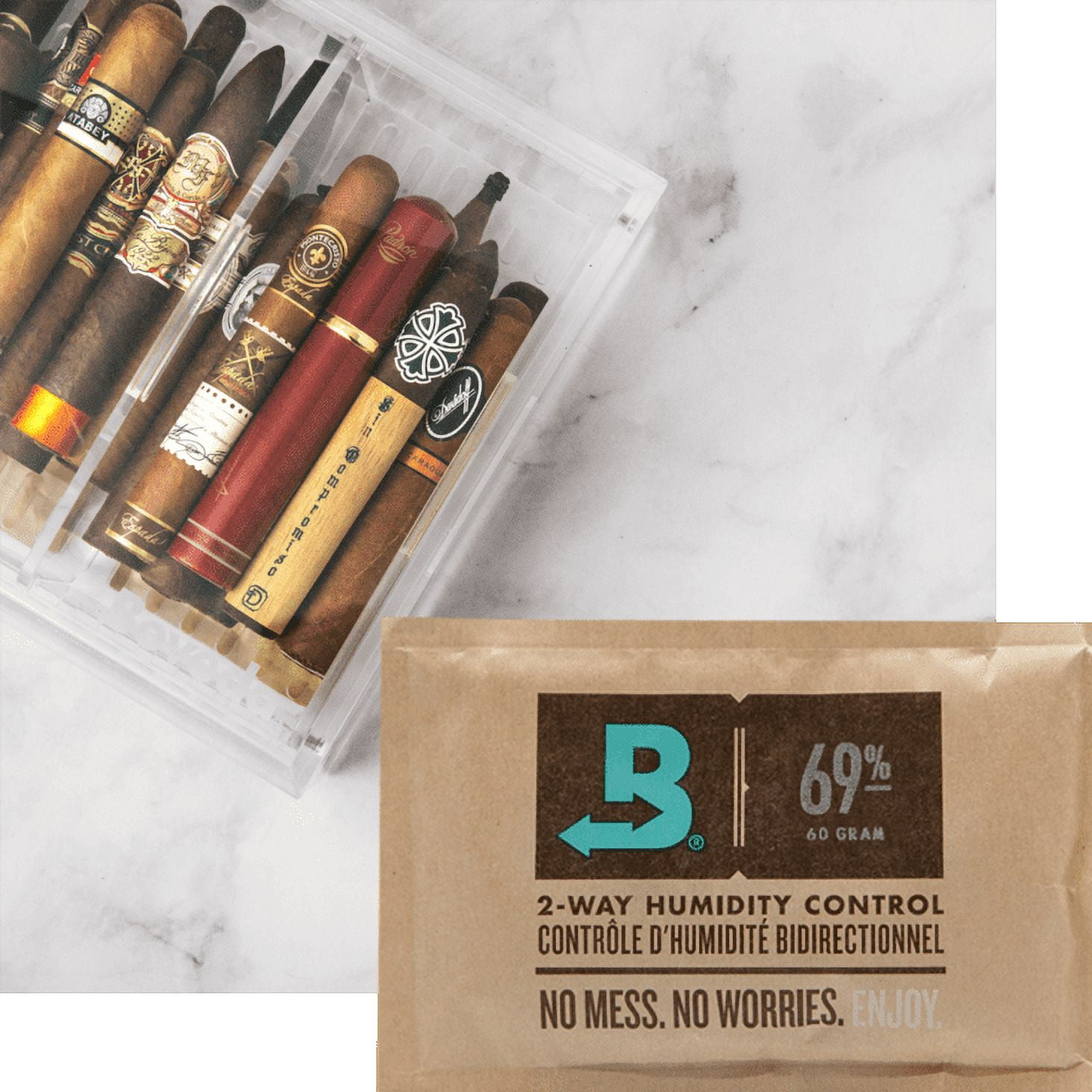 Boveda 69% RH 20-Pack Brick Size 60 to Keep Cigars Fresh