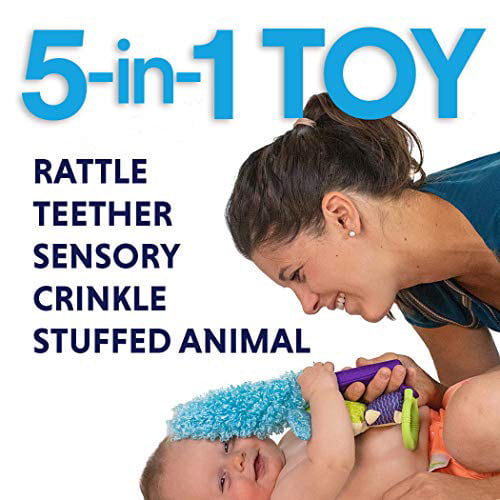 Textures and Handle for Interactive Play Sounds Bunny Yoee Baby Newborn Toy for Early Development Baby Rattle and Sensory Toy with Teether