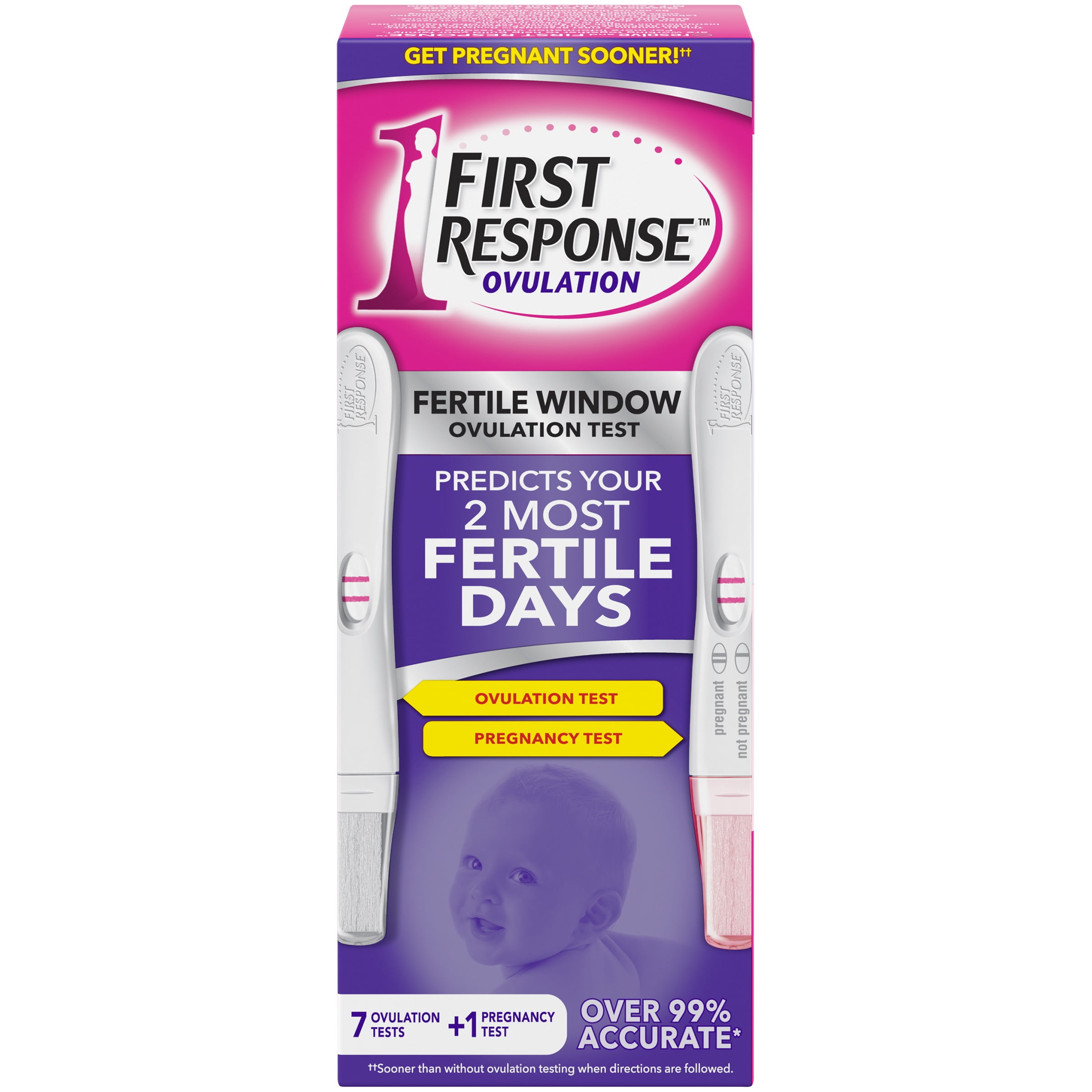 40 kit 5 packs First Response Ovulation Test 7-Test Kit Plus 1 Pregnancy Test 