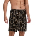 thumbnail image 2 of Balery Keys Pantalones cortos de pijama de punto de algodón para hombre con cinturilla y bolsillos-X-Large, 2 of 6