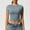 Blue, variant on Women'S Casual Tight Fitting Drying Pilates Yoga Clothes Short Sleeved Running Fitness T-Shirt Short Sleeved Round Neck Top/Shirt
