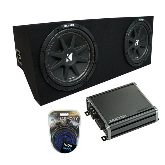 2005-2015 Ford Mustang Coupe Kicker Comp C10 Dual 10" Custom Sub Box & CXA800.1