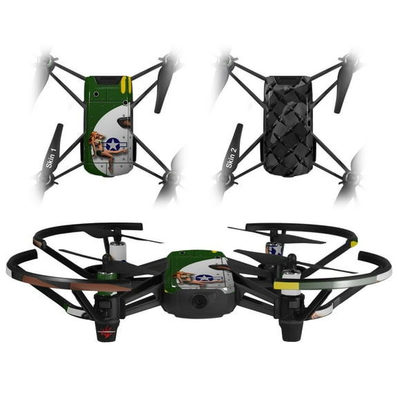 Skin Decal Wrap 2 Pack for DJI Ryze Tello Drone WWII Bomber War Plane Pin Up Girl DRONE NOT INCLUDED