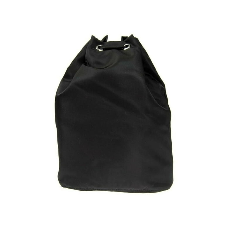 ファッション人気ブランドランキング Prada Black Tessuto Nylon Triangle Logo Drawstring Bucket バッグ