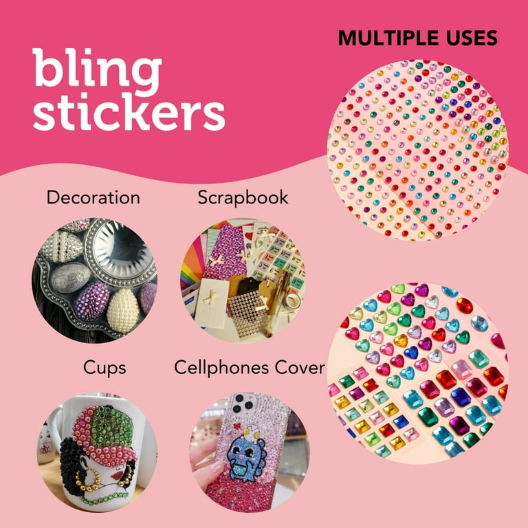 Incraftables Rhinestone Stickers 1150 pcs. Best Self Adhesive Multicolor Sticker  Gems for Crafts. 3mm - 15mm Bling Stick On Gems for Crafts