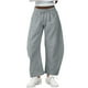 thumbnail image 3 of RKSTN Women's Barrel Leg Sweatpant Plus Size Cotton Like Elastic Waist Wide Leg Athletic Jogger Pants Womens Casual Solid Baggy Comfy Drawstring Running Gym Fitness Sport Pant with Pockets, 3 of 10