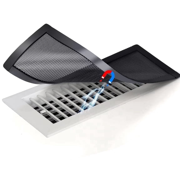 4‑Pack Magnetic Vent Cover, 4 x 10 inch PVC Mesh Heating & Cooling Register Screen, Trap Hair Debris & Small Objects for Floor Wall Ceiling Vents