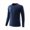 Navy, variant on Men's Moisture Wicking T-shirts Long Sleeve Quick Dry Workout Gym Tops Round Neck Breathable Running Fitness Tees (XL, White)