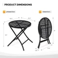 thumbnail image 3 of IVV Outdoor Folding Side Table, 18" Metal Patio End Table, Indoor Small Round Home Decorative Accent End Table Plant Stand, for Yard Balcony Garden Bedside (Black), 3 of 9