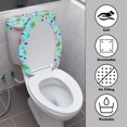 thumbnail image 3 of COEQINE Toilet Lid Dust Cover 2 Piece Set Stretchable Easy Installation Elastic Bottom Toilet Cover Set for Indoor Decoration, Watermelon Glasses Starfish Life Buoy Leaf, 3 of 7