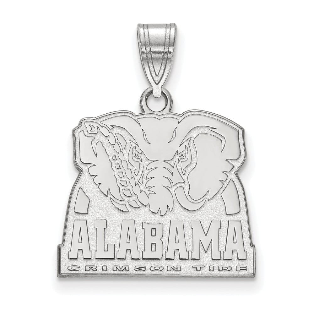 White Sterling Silver Charm Pendant Alabama NCAA University Of 21 mm 19