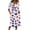 Watermelon Red, variant on Women's Independence Day 250 Years Anniversary Patriotic Dress 3/4 Sleeve Button Neck Printed Dress Star Pattern Loose Fit Casual Summer USA Flag Artistic Design for Daily Wear Events Dark Blue L