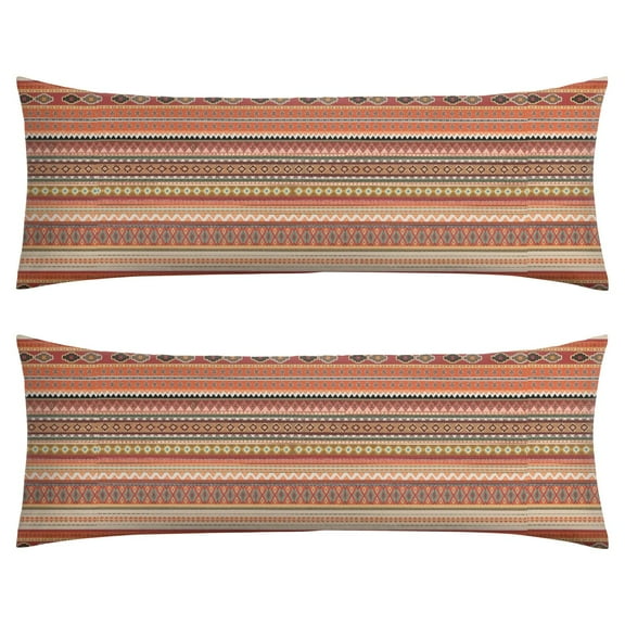 Rustic Style Nordic Body Pillow Cover 20x54 - Earthy Long Pillow Case with Zipper - Artistic & Ethnic Design - Soft & Skin-Friendly Pillowcase