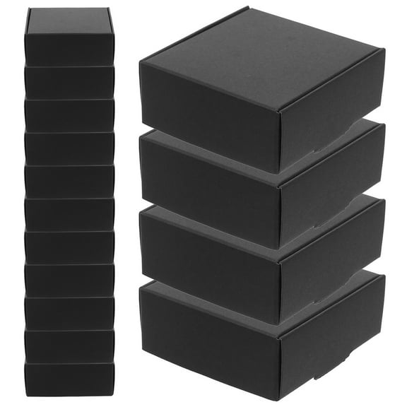 OFFIGAM 15Pcs Black Paper Shipping Boxes Strong Load Bearing Packaging