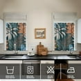 thumbnail image 3 of Tropical Leaf Print Kitchen Curtains Set 27.5x36in Polyester Valance and Tiers, Hawaiian Botanical Flower Window Curtains for Beach Kitchen Window Decor, 3 of 5