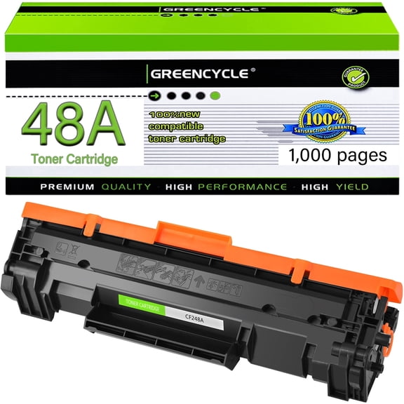 GREENCYCLE 1 Pack Compatible for 48A CF248A Black Toner Cartridge Replacement for Laserjet Pro M15a M15w M16a M16w Laserjet Pro MFP M28a MFP M28w MFP M29w Printer