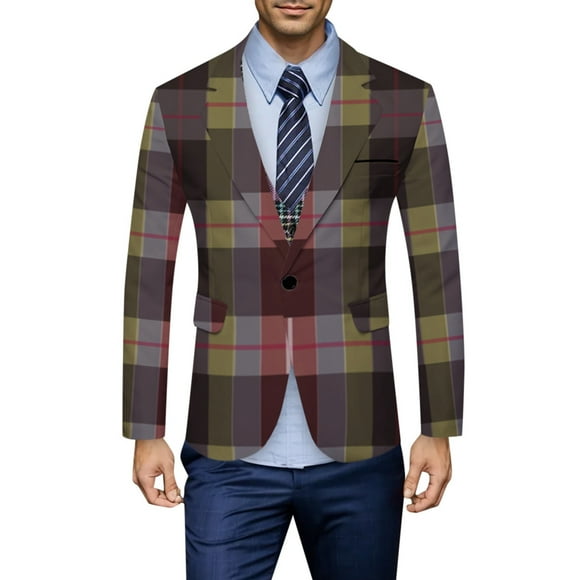 toraway Men Suits Slim Fit Black and Gold Casual Men's Autumn and Winter Coat Printed Turndown Collar Coat Long Sleeved Casual Suit Coat Button Pocket Coat XXXL