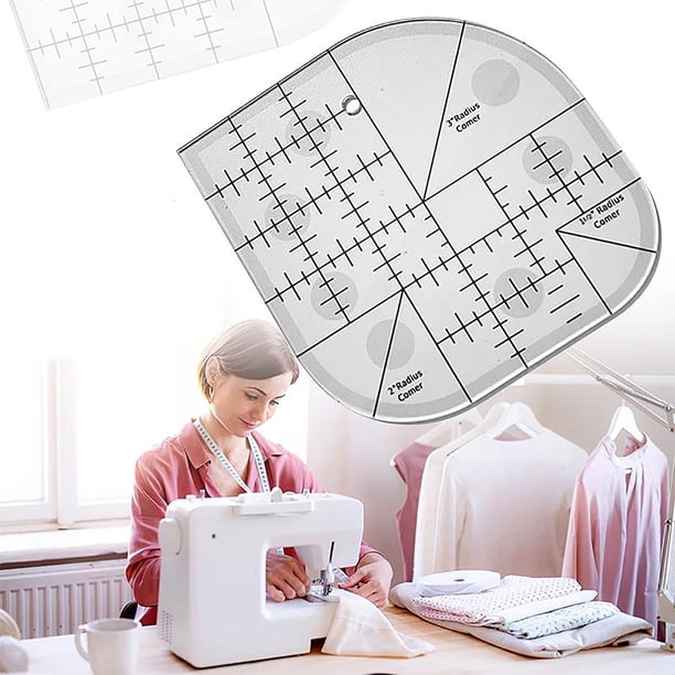 Regla de corte de esquinas curvas para costura acrílica, regla para patchwork, plantilla de costura, herramienta para patchwork, suministros de costura para bricolaje