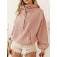 thumbnail image 3 of Women’s Half Zip Hoodies Casual Long Sleeve Front Pocket Sweatshirts Pullover Tops Fall Outfit, 3 of 10