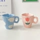 thumbnail image 3 of Tazas de CeráMica Hechas una Mano, de Café Irregular Pintada una Mano con Tulipanes y Nubes para Té, Leche, Regalos Creativos, (Azul), 3 of 5