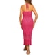 thumbnail image 3 of VESTIDO DE PLAYA SIN MANGAS DE CROCHET CON CUELLO HALTER PARA MUJERES XL ROSA FUCSIA, 3 of 5