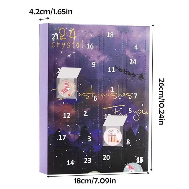 Calendario de Adviento con 24 insignias, caja de concepto de tiempo de aprendizaje, cuenta atrás de Navidad, creativo, diferentes sorpresas, 2023