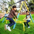 Sportspower Outdoor Super First Metal Swing Set with Trapeze, Teeter