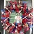 thumbnail image 3 of Christmas & New Year Nutcracker Soldier Tartan Plaid Deco Mesh Front Door Wreath, Porch Patio Entryway Decor, Holiday Decorations, Winter Party Gathering Family, 3 of 7