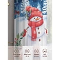 thumbnail image 6 of Christmas Winter Snowman Sheer Curtains 72 inches Long, Xmas Tree Bell Pine Cones Berry Light Filtering Sheer Window Curtains Rod Pocket Voile Drapes for Bedroom Living Room, 2 Panels 52"W x 72"L, 6 of 6