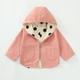 thumbnail image 2 of Esaierr Kids Baby Boys Girls Spring Autumn Jacket Infant Lightweight with Hooded Cartoon Coats Toddler Infant Dot Print Windbreaker Outerwear for 9M-5Y, 2 of 7
